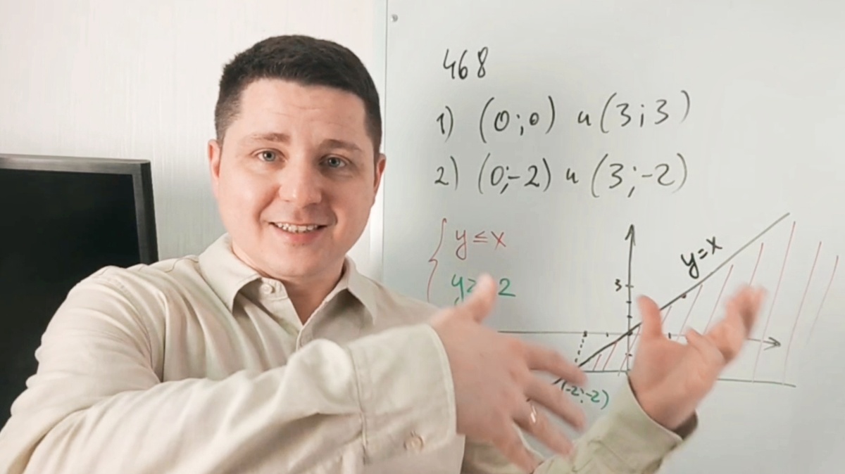 Стоп-кадр из моего урока по алгебре 9 класса. Разные цвета для наглядности, объяснение буквально на пальцах