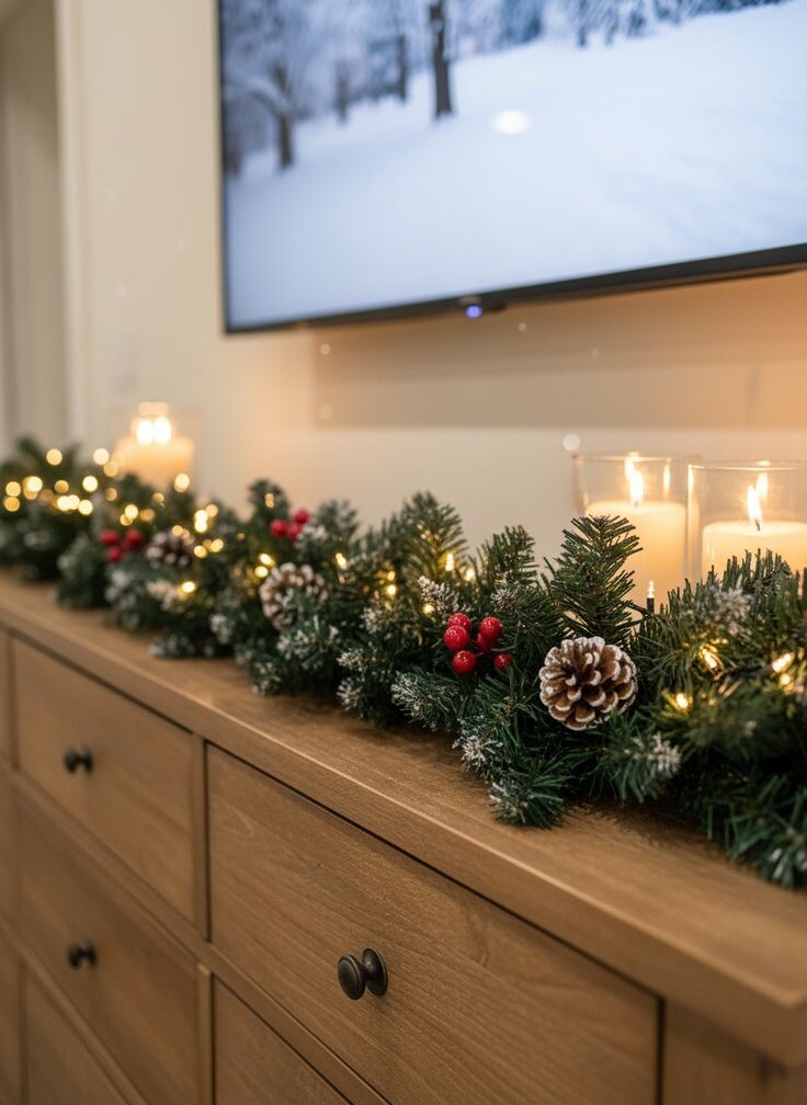 Гирлянда из веток ели