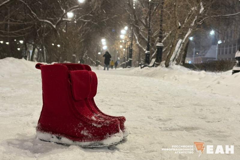    ЕАН. Ботинки на снегу