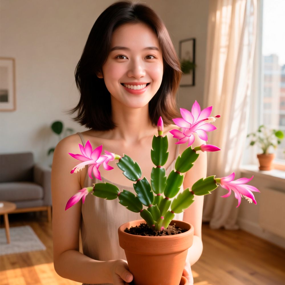 Декабрист цветёт