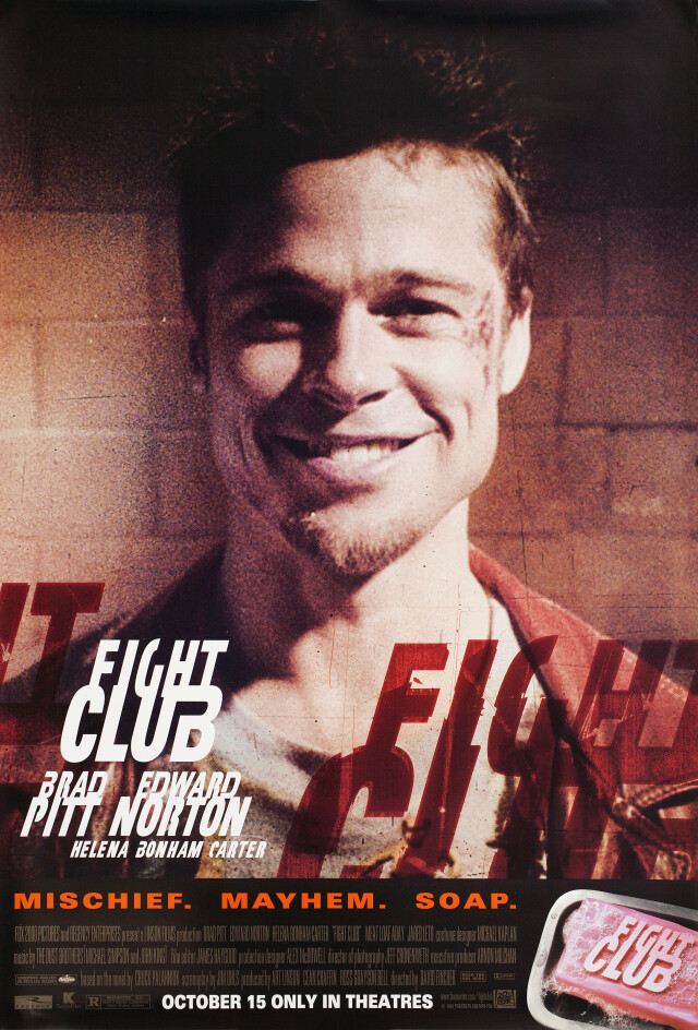 Бойцовский клуб (Fight Club, 1999), режиссёр Дэвид Финчер, американский постер к фильму