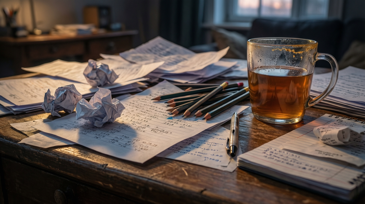 Вот так часто выглядит наш ум, когда мысли скачут и мешают сосредоточиться. Словно случайные цифры на бумаге, они создают внутренний сумбур.