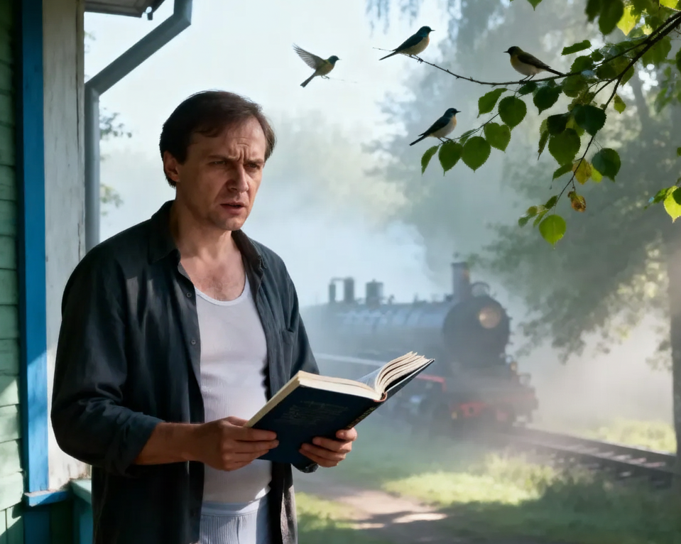 Семь утра. Птицы поют, «Вальс цветов» звучит… а Николай Степаныч уже ищет сборник СНиП. Дачное утро начинается! 😄🚂