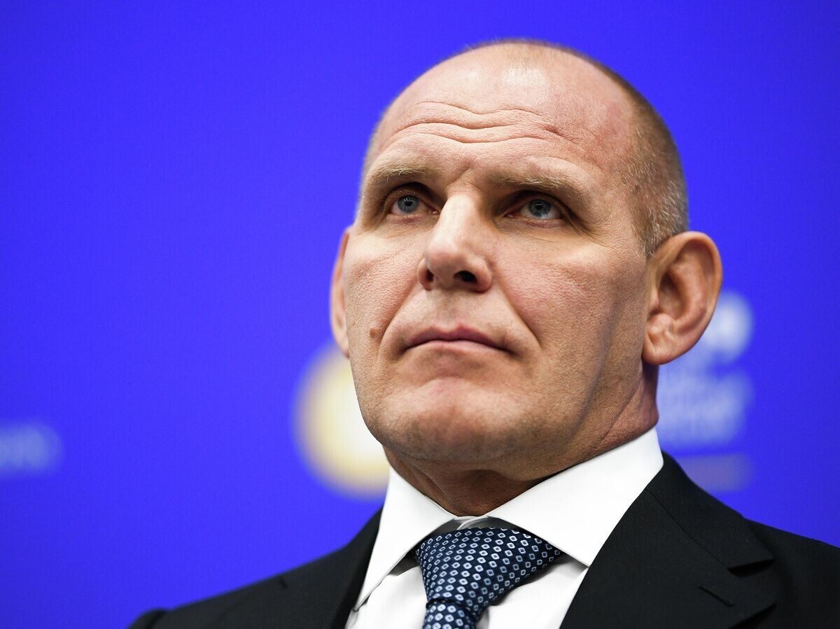    Трехкратный олимпийский чемпион по греко-римской борьбе Александр Карелин на сессии "Спорт для всех: мировые тренды и деловой подход" в рамках ПМЭФ-2019 | © РИА Новости / Владимир Астапкович