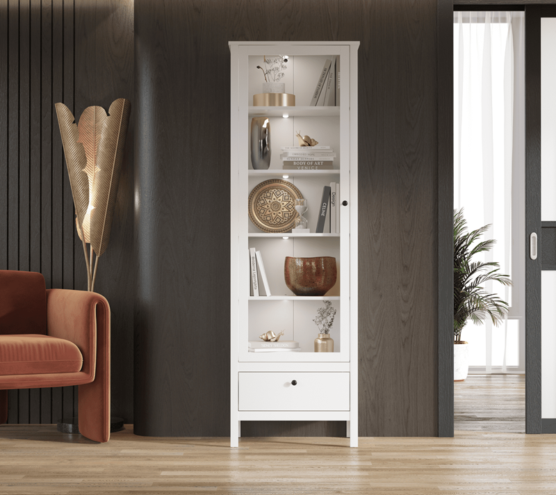 Витрина с подсветкой Ewa белый REG1W1S/65