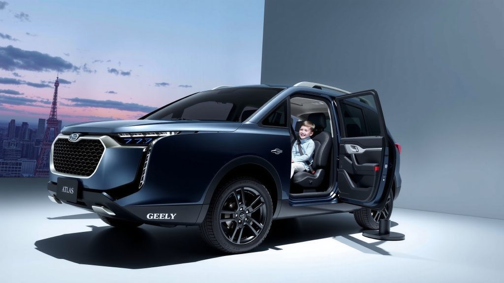    Geely Atlas до 160 лошадиных для семьи с тремя детьми: семиместник который реально вмещает всех