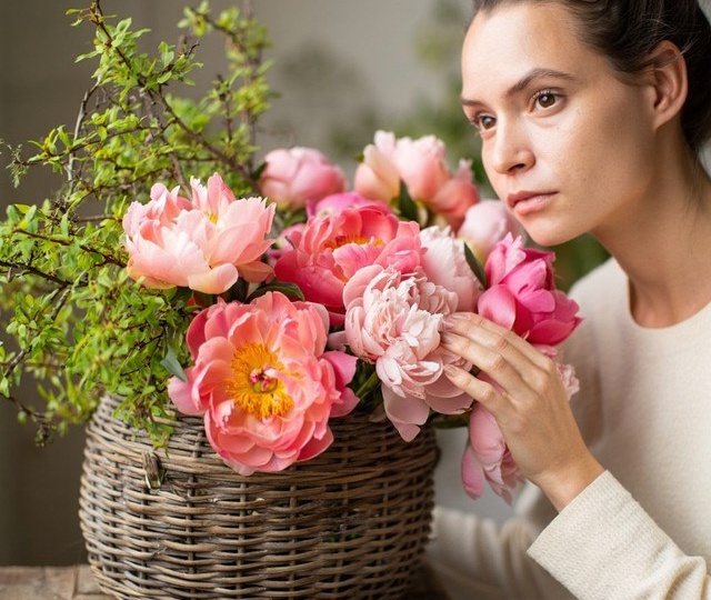 Подарок без лишней суеты: микс пионов и веток