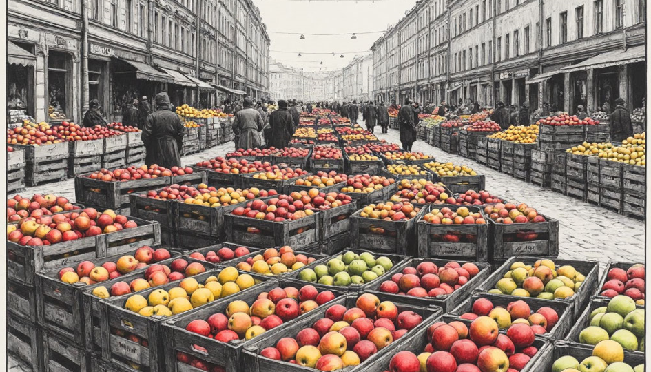 Какие были цены на овощи и фрукты в Петербурге в 1898 году?