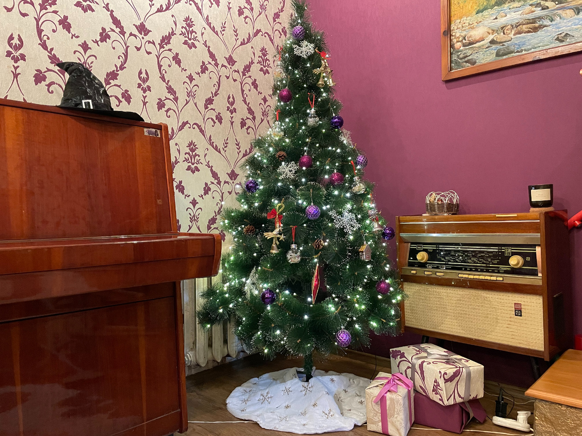 Наш "ёлочный" уголок. Фото из личного архива, декабрь 2025.
