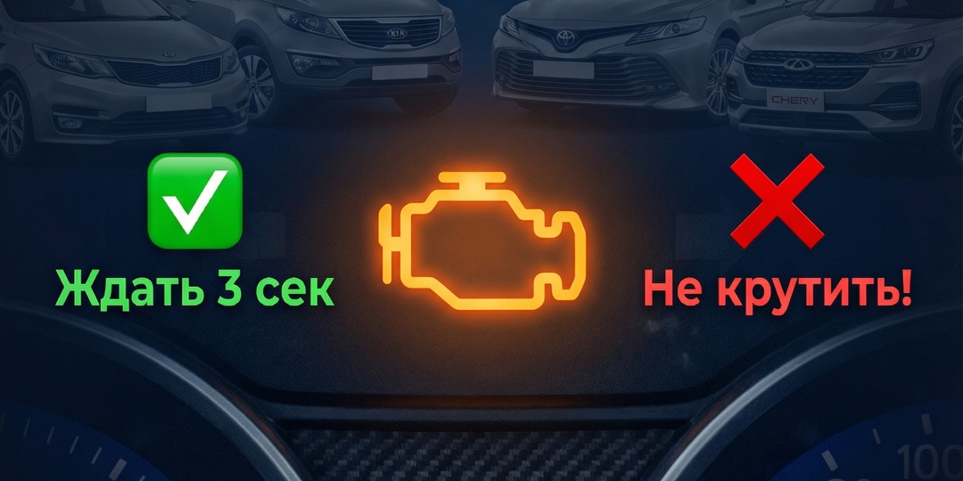 🔧 «Нужно ли ждать, пока погаснет “чек” перед запуском двигателя? Я проверил на 4 авто — и вот что важно знать»