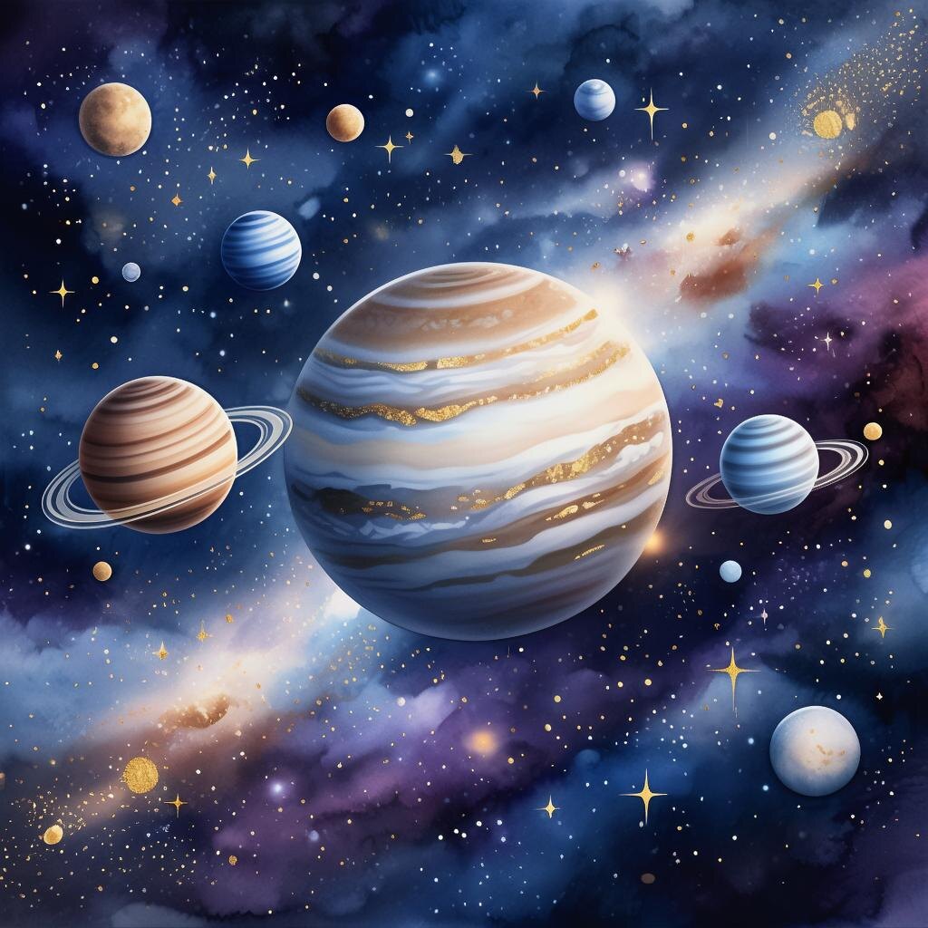 Планеты. Иллюстрация сгенерирована нейросетью
