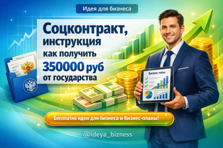    Бизнес-план: Соцконтракт, инструкция как получить 350000 руб от государства admin