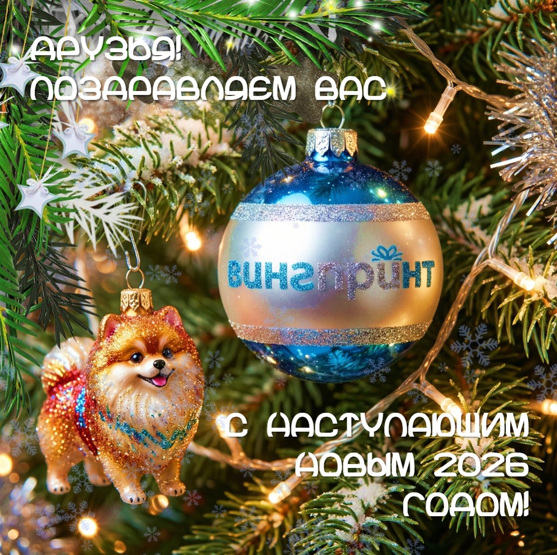 Поздравляем Вас с наступающим новым годом от всей команды Винг Принт!