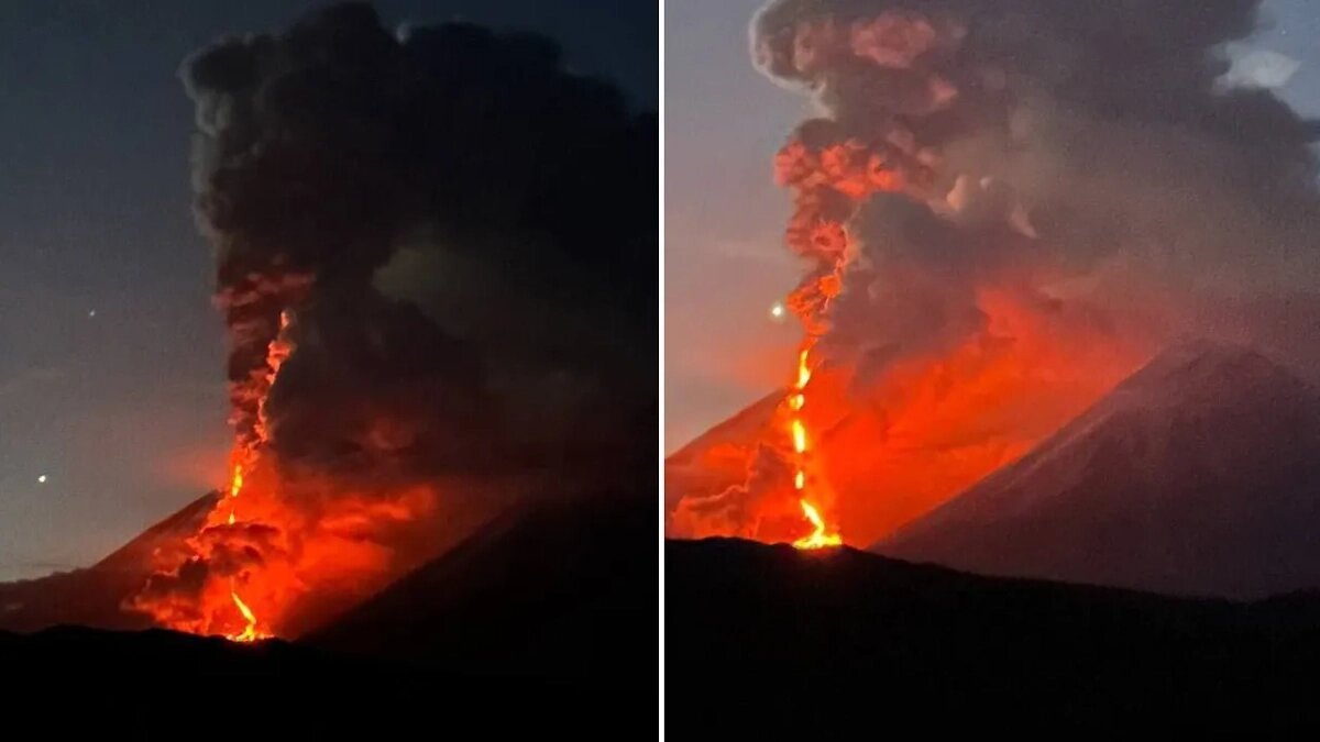 Извержение вулкана.