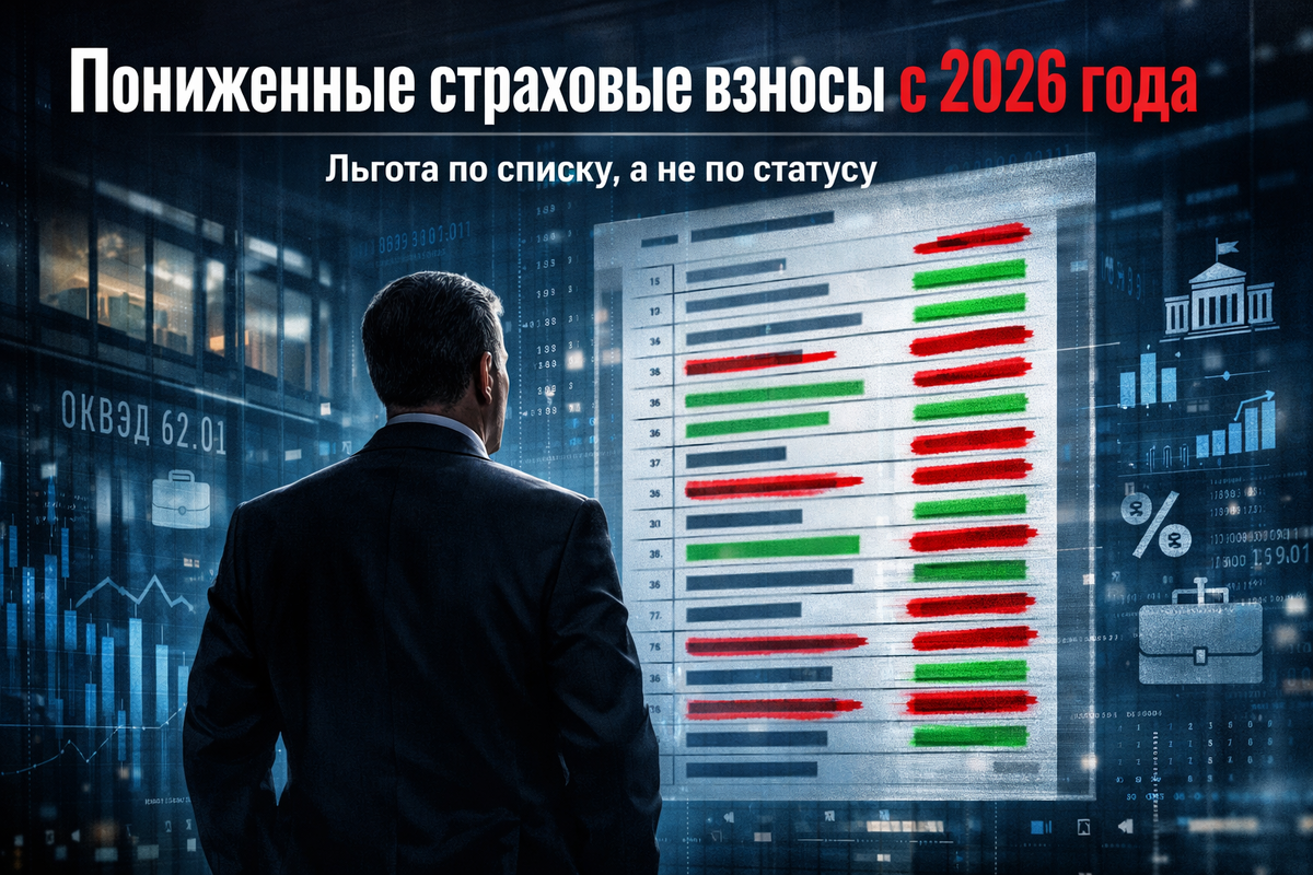 Пониженные страховые взносы с 2026 года: льгота по списку, а не по статусу