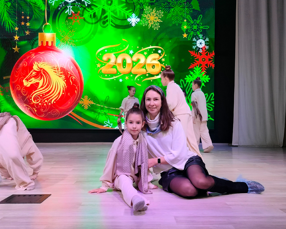 С дочерью после новогоднего концерта