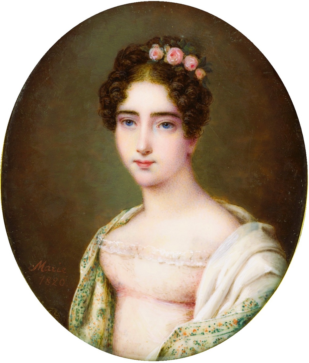 Августа Вильгельмина, герцогиня Кембриджская, 1820 год, миниатюра написана сестрой герцогини - Марией