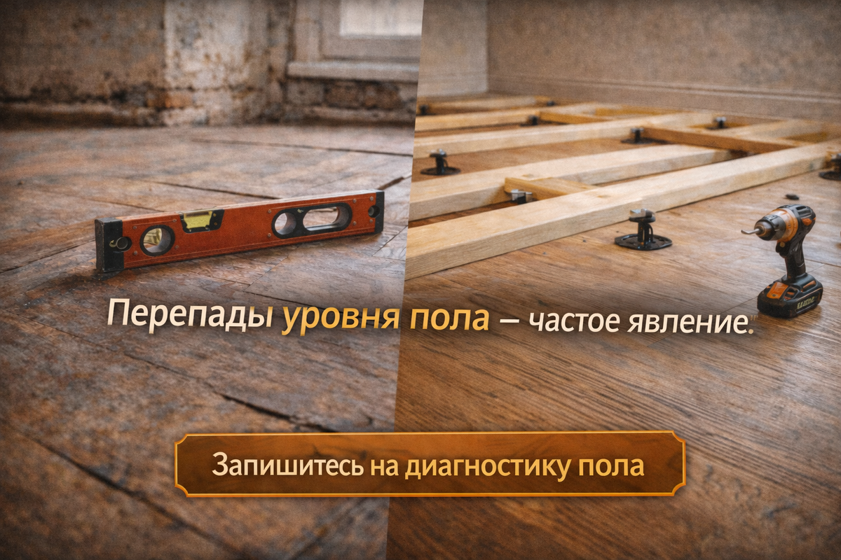 Перепады уровня пола – частое явление. Но как с этим бороться при ремонте в сталинке?