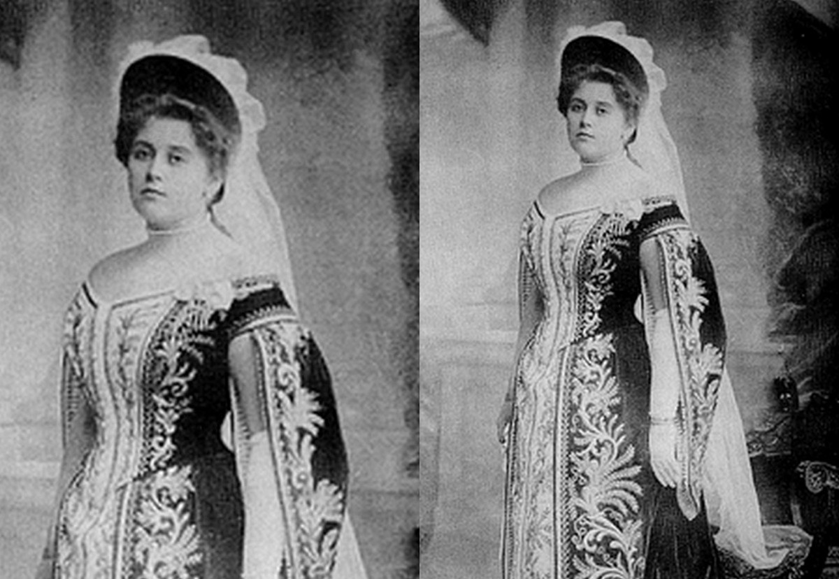 Анна Вырубова в паражном придворном платье