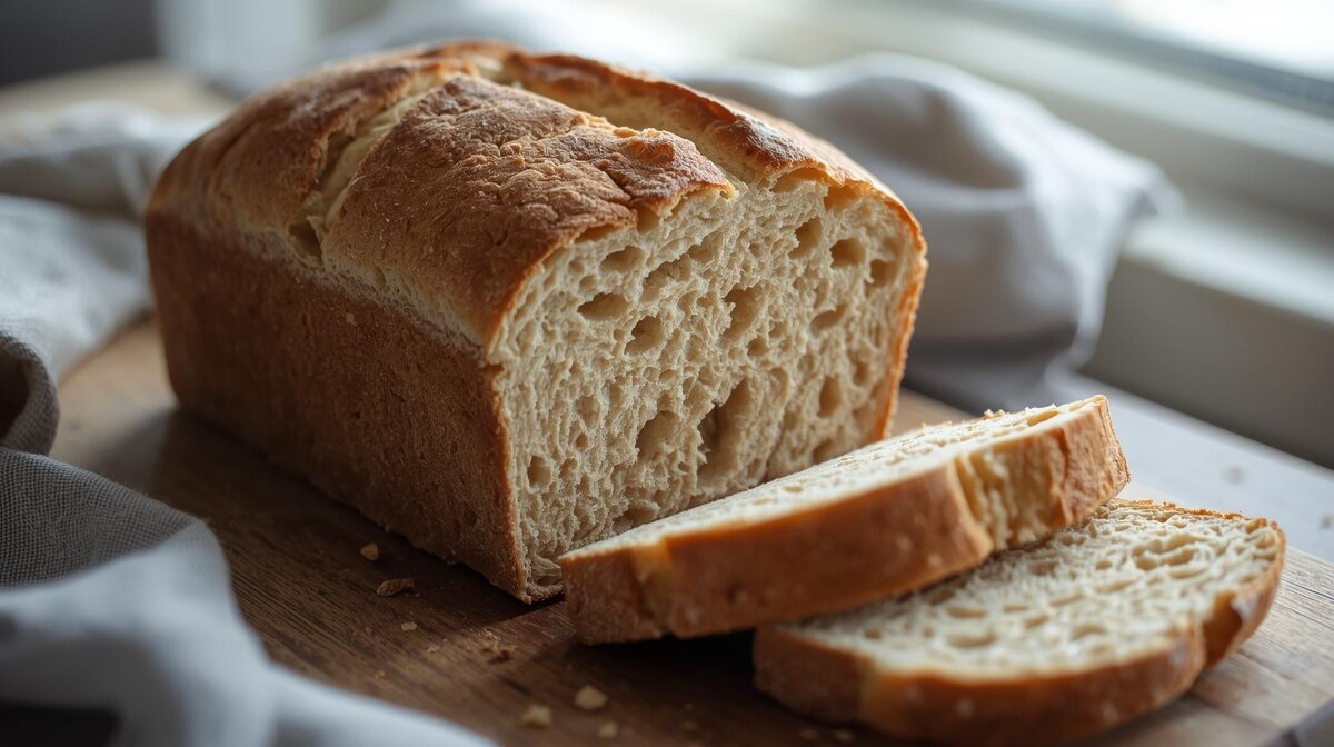 Формовой хлеб на закваске — простой вариант для начинающих. Тесто поднимается и выпекается прямо в форме.