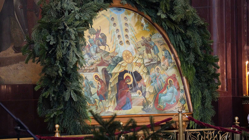 Патриаршее служение в Рождественский сочельник в Храме Христа Спасителя.Сергей Власов / patriarchia.ru