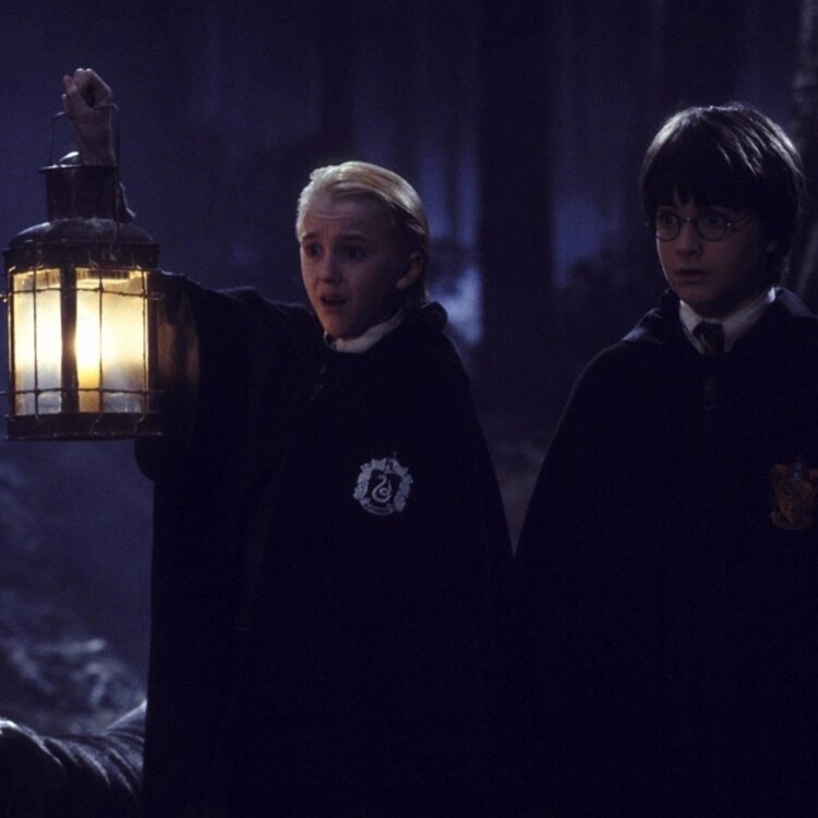 ФОТО: Том Фелтон и Дэниел Рэдклифф в фильме «Гарри Поттер и Философский камень», 2001 год