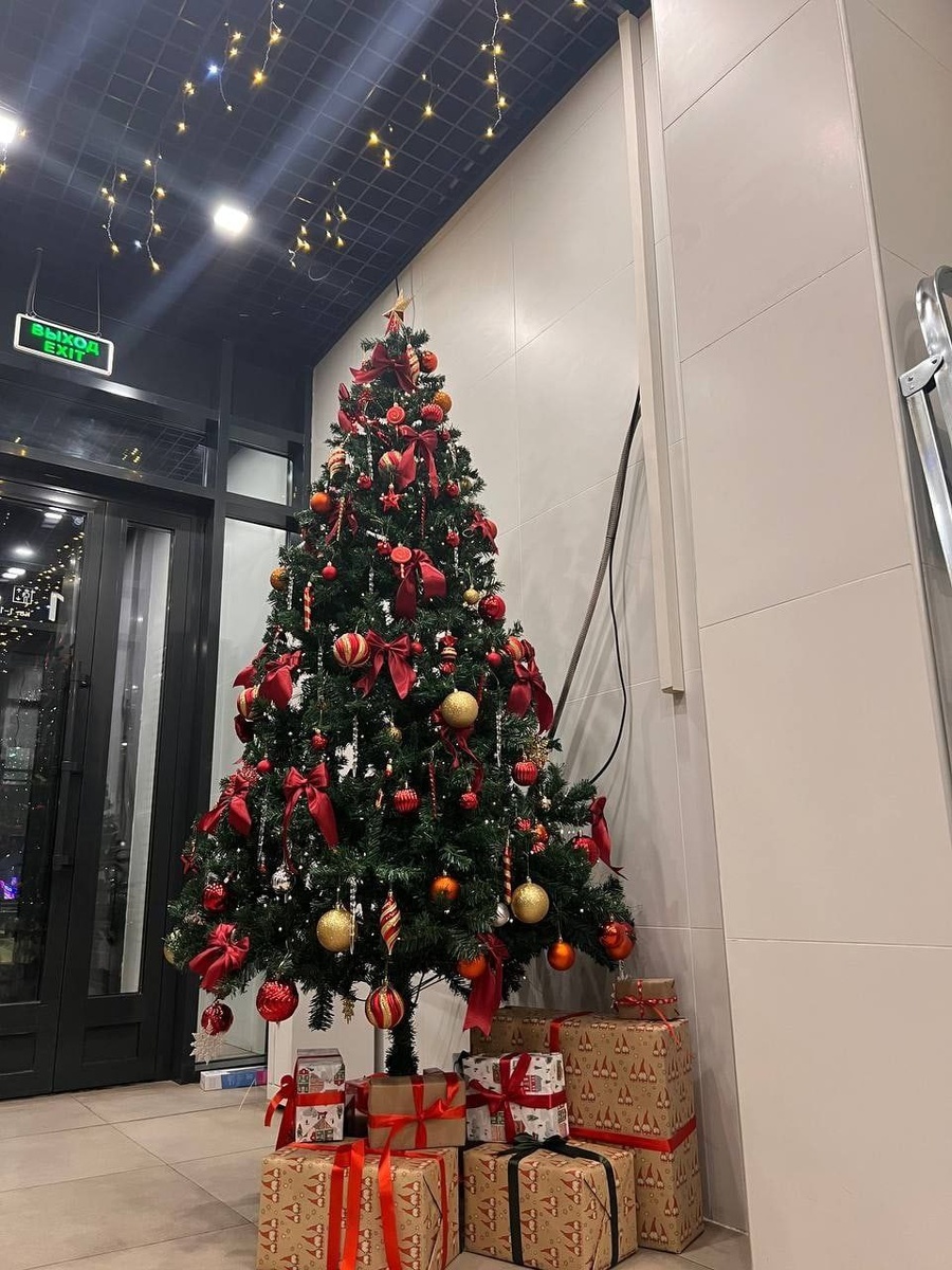 Красивая ёлочка в парадной. Спасибо управляющей компании!