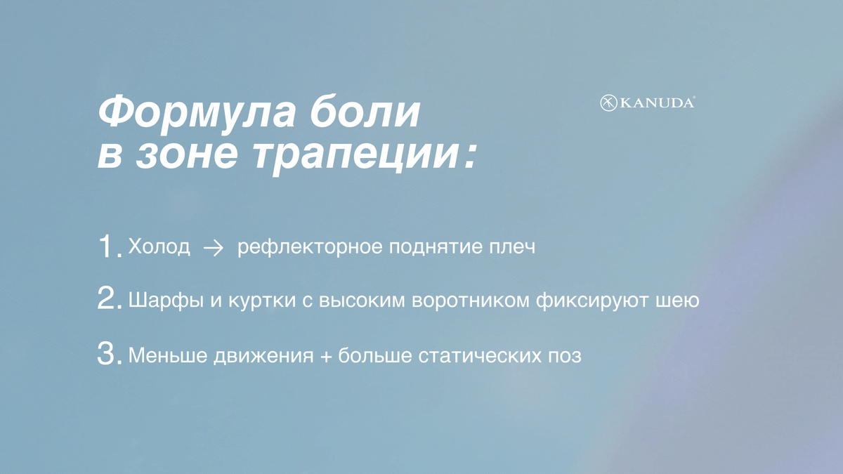 Формула боли в зоне трапеции