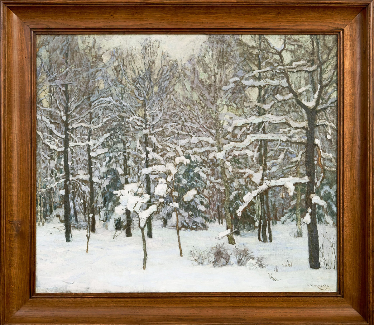 Василий Бакшеев. Зимний пейзаж. 1924. Галерея Умная коллекция.