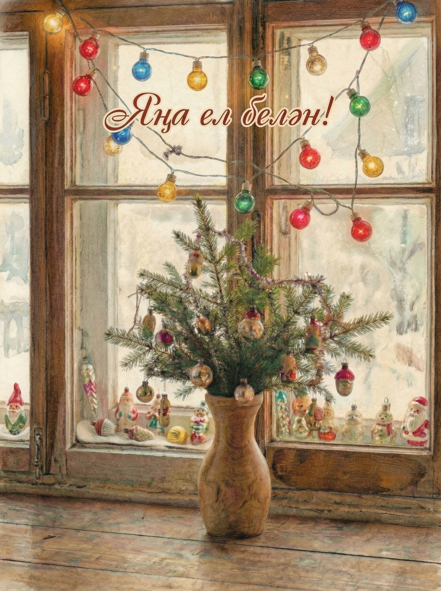 Новогодняя татарская открытка