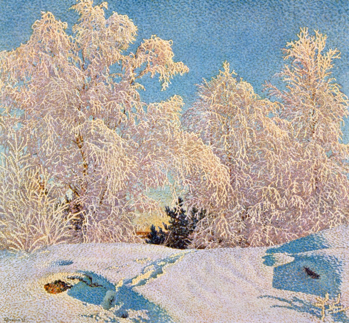 Густав Эдольф Фьестад "Иней в солнечном свете"