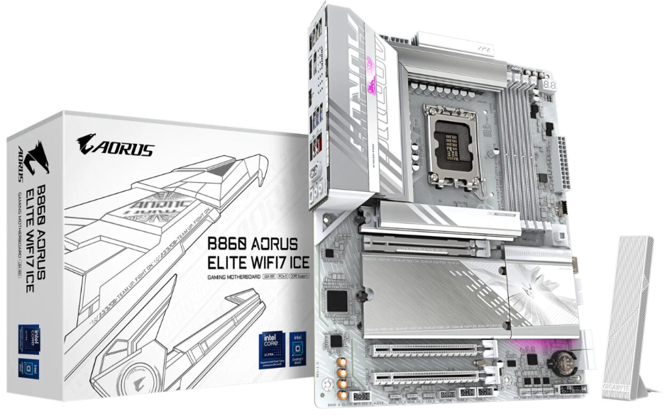 Gigabyte B860 Aorus Elite WiFi 7 Ice: белая мечта