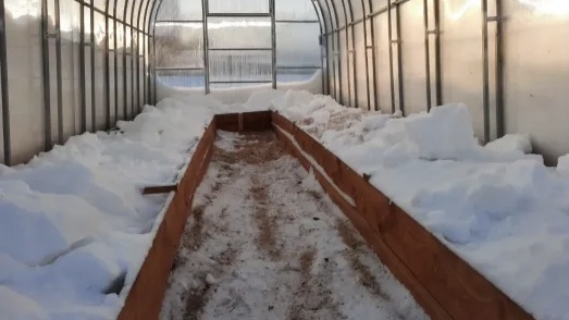Снег в теплице - это хорошо?