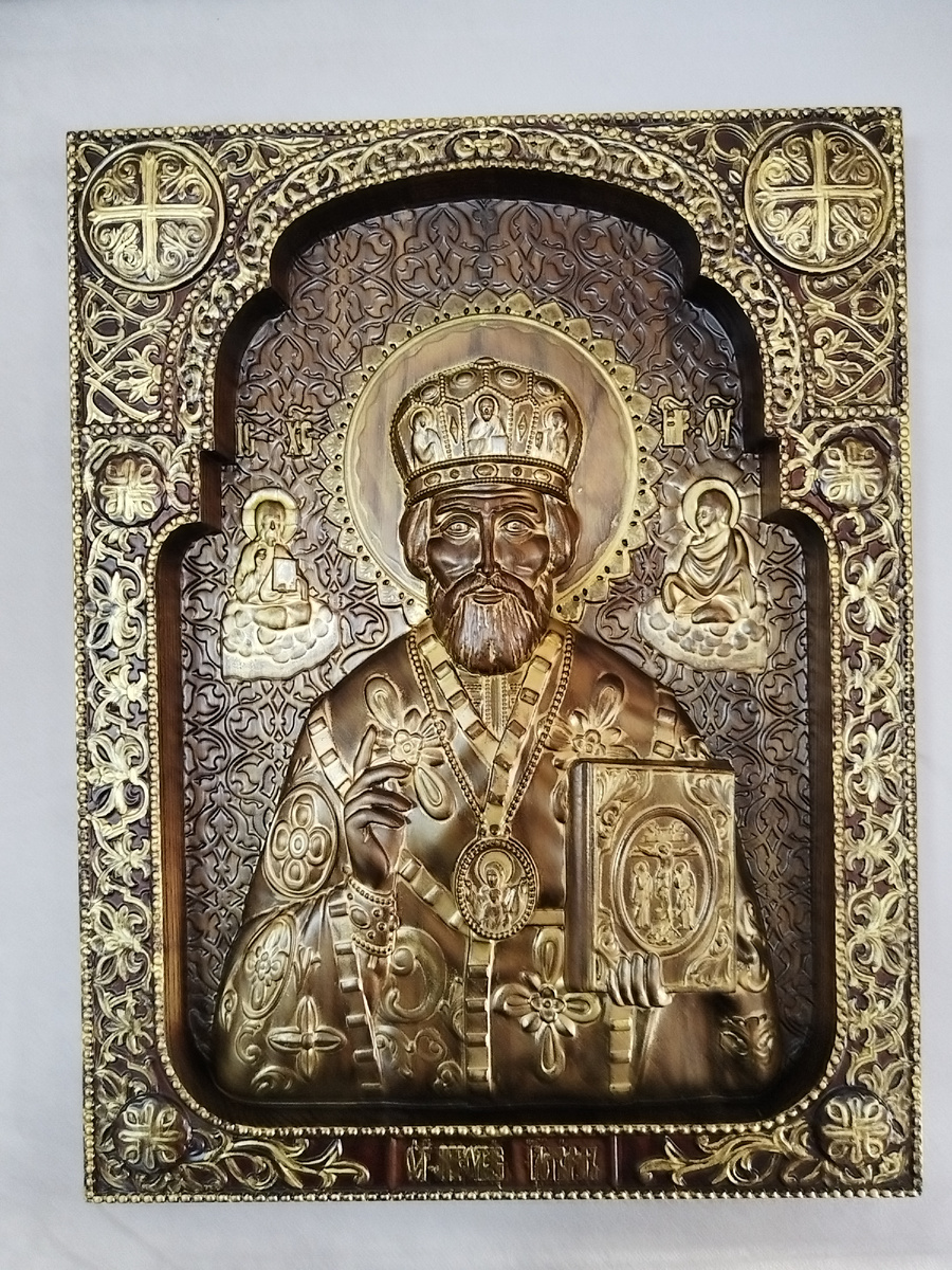 Деревянная икона Николая Чудотворца