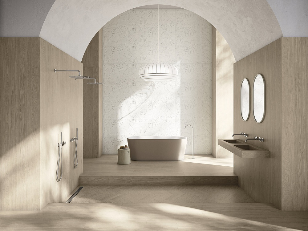 В этом интерьере использован матовый керамогранит от бренда APE XLINING, коллекция Kinfolk. В GLOBUS CERAMICA можно купить отделочные материалы из последних коллекций этого производителя