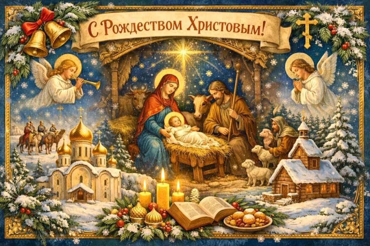    30+ открыток с Рождеством Христовым.