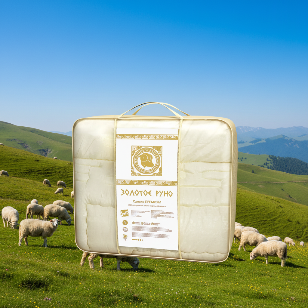 Одеяло с наполнителем из шерсти мериноса