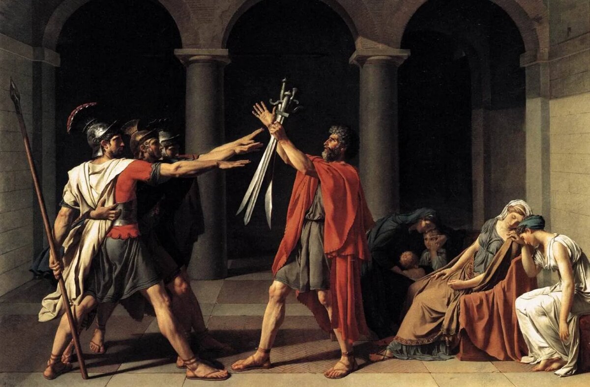 Фото: Жак Луи Давид «Клятва Горациев» (Le Serment des Horaces, 1784) / Лувр, Париж