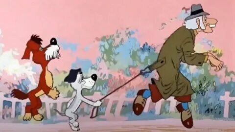 Кадр из советского рисованного мультфильма «Бобик в гостях у Барбоса», режиссёра Владимира Попова, 1977 год.