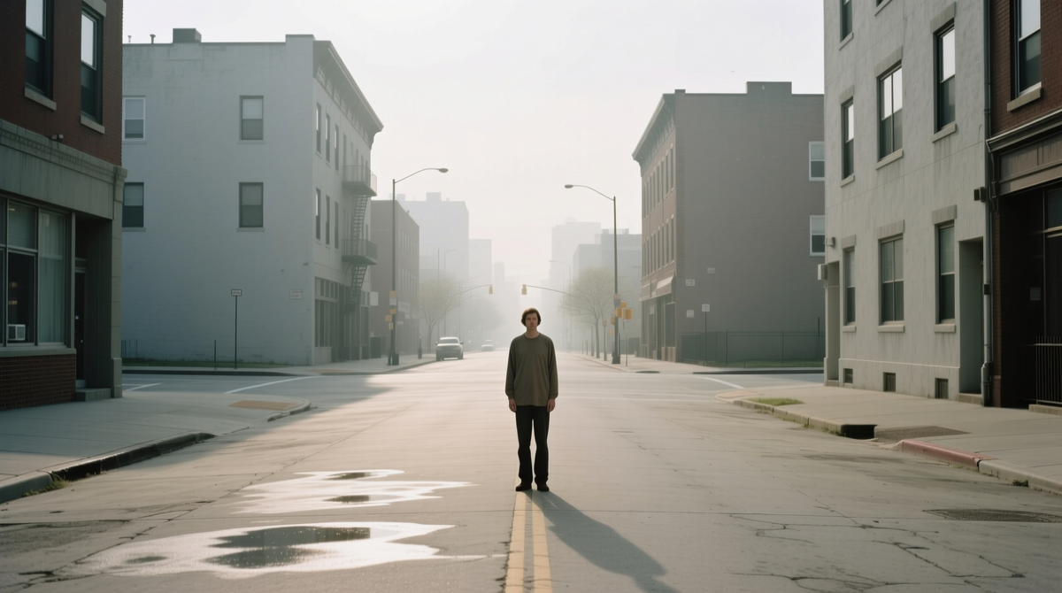 Человек на пустой улице