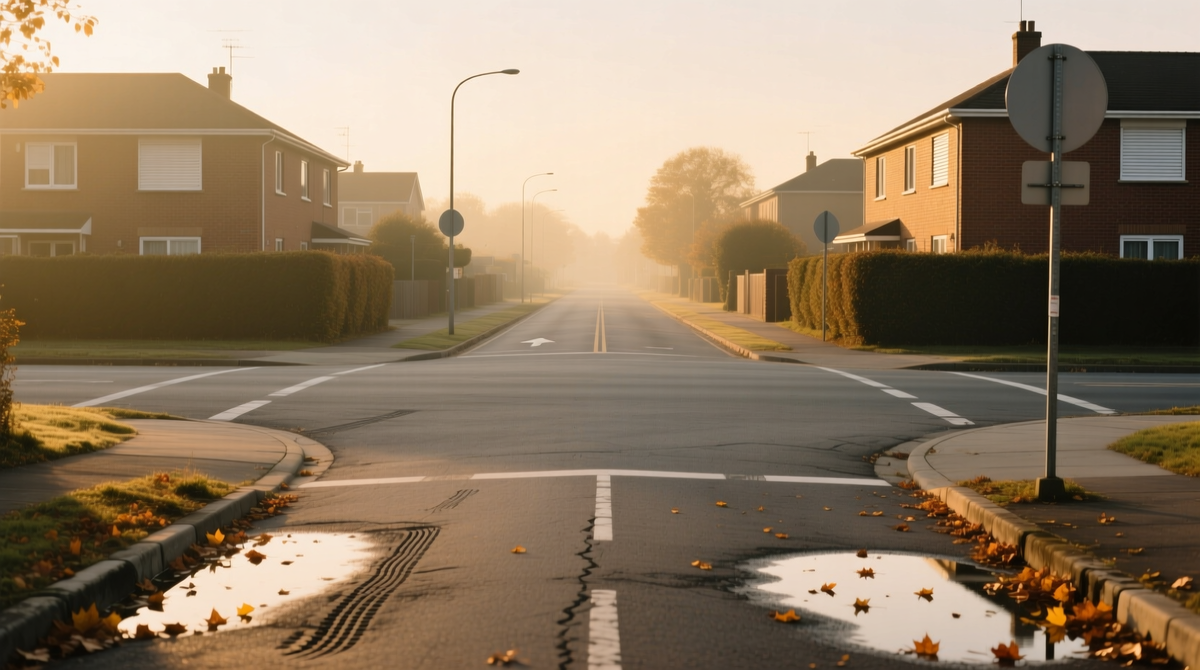 Пустая улица, перекрёсток