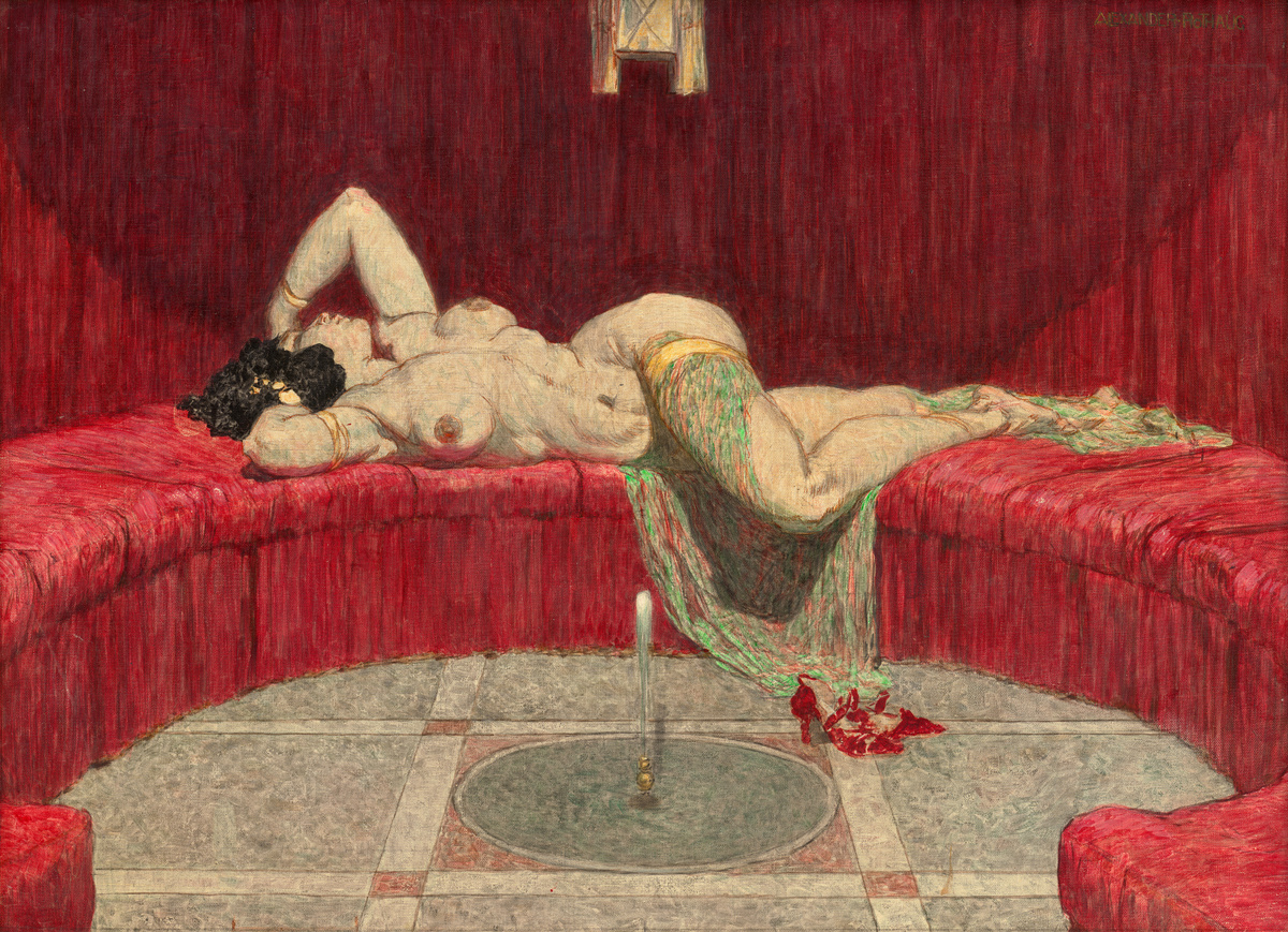 Одалиска (Odaliske). холст, темпера. 68.5 х 95 см. Частная коллекция