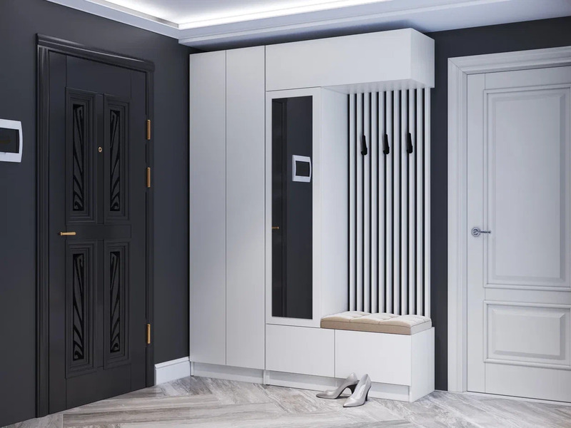 Модульная прихожая Руэлла комплект 1 белый