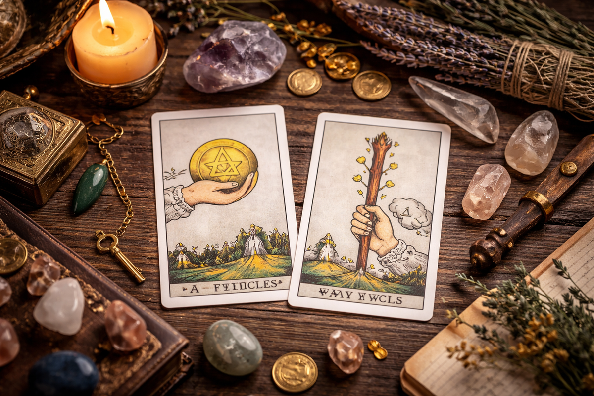 Туз Пентаклей и Туз Жезлов — ресурс и импульс рядом