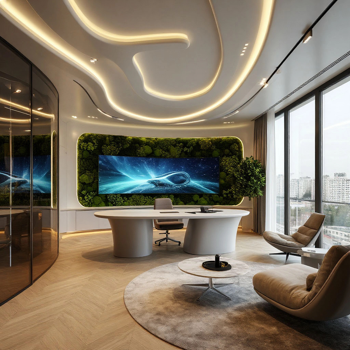 Интерьер кабинета для Водолея. Дизайн интерьера студия АрхиКомфорт