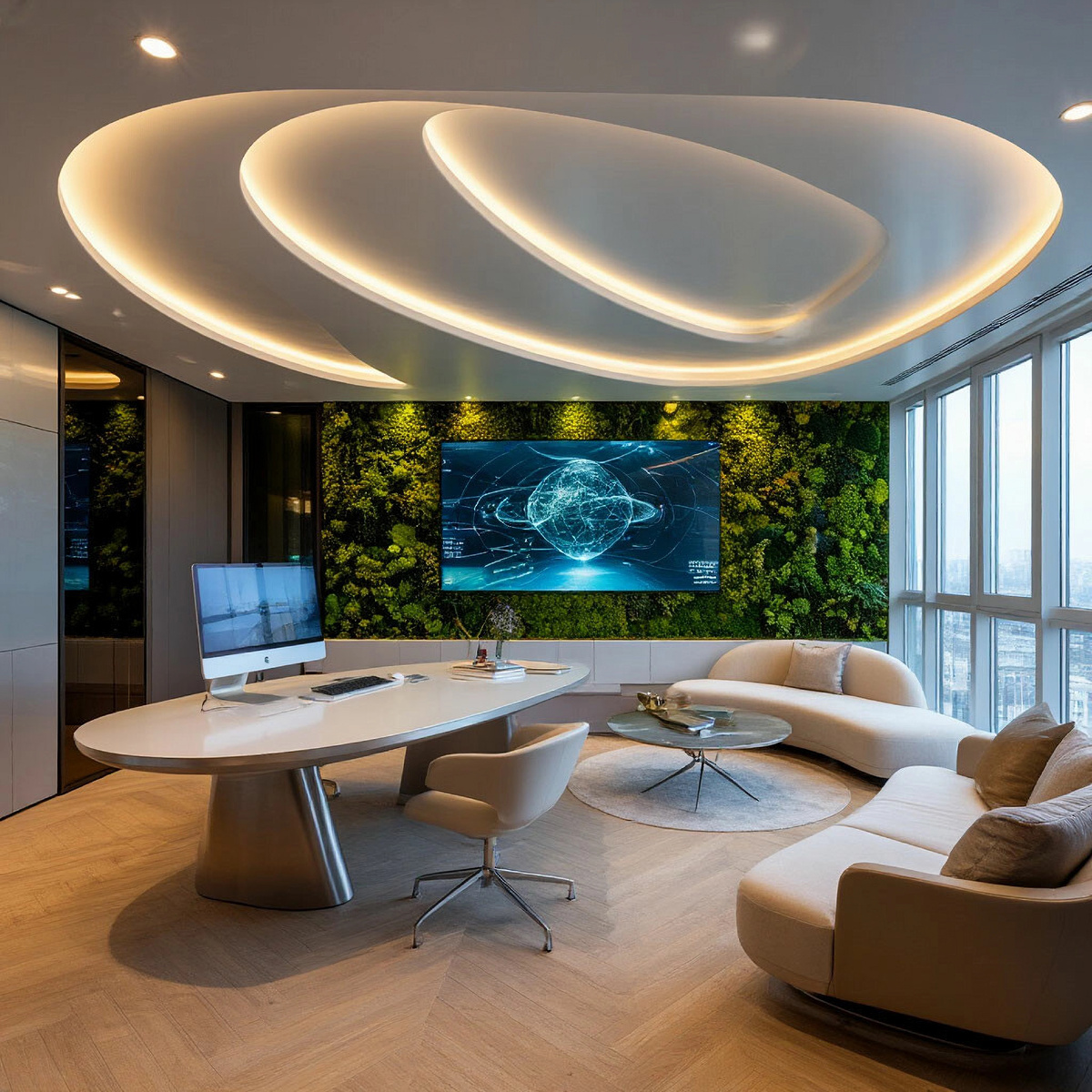 Интерьер кабинета для Водолея. Дизайн интерьера студия АрхиКомфорт