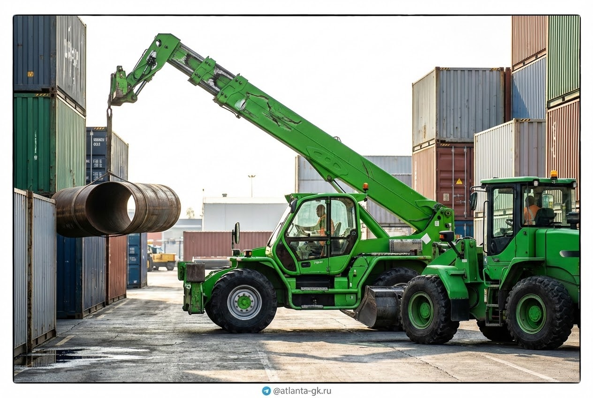   Телескопический подъёмник под нагрузкой Atlanta-gk