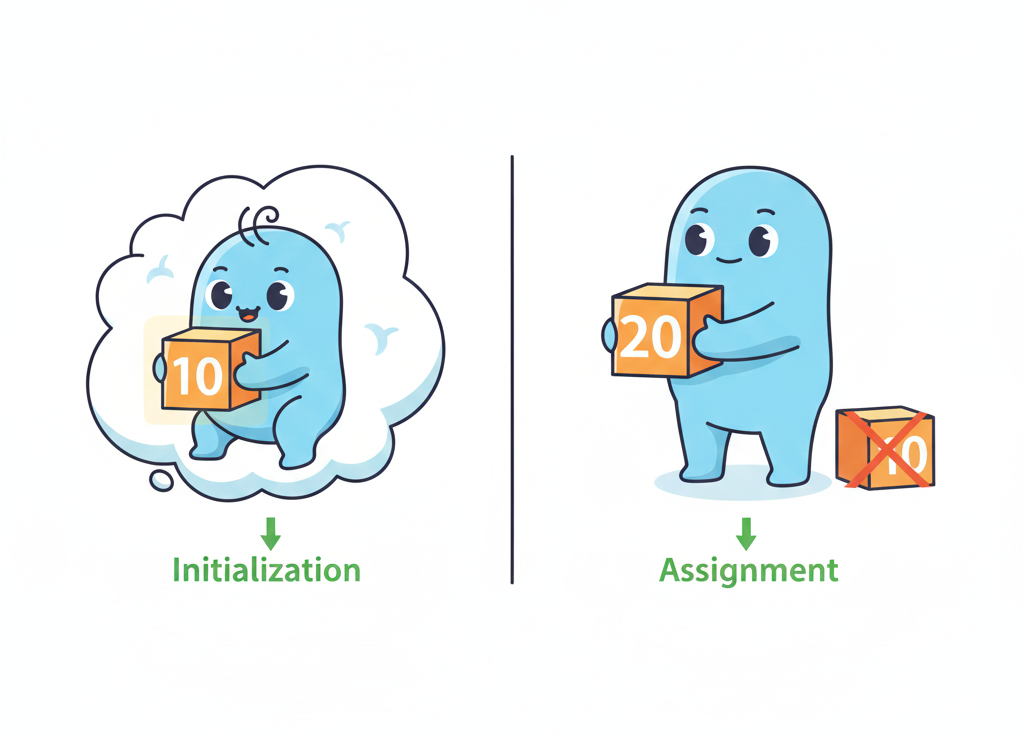 Инициализация ≠ Присваивание