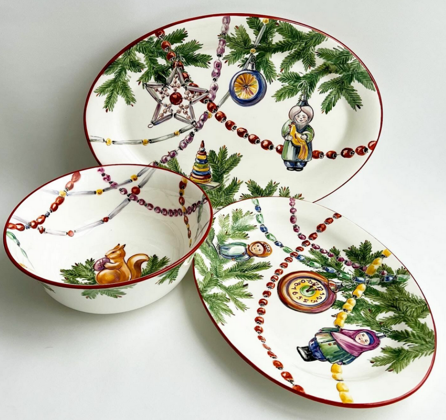 Овальные блюда для сервировки и салатница