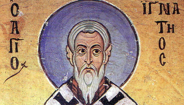 Священномученик Игнатий Богоносец (фреска в монастыре Осиос-Лукас, XI—XII века). Фото: wikipedia.org